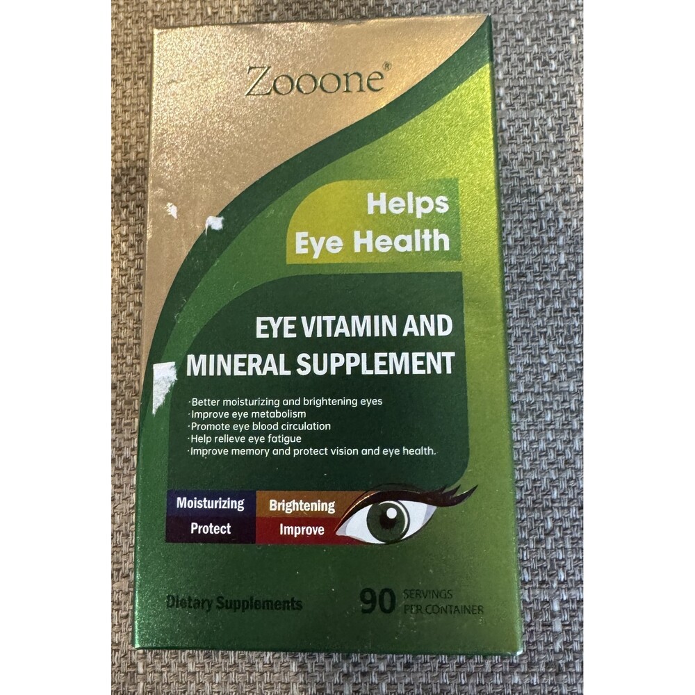 Zooone Lutein Zeaxanthin Eye Vitamin and Mineral Supplement Zinc 90ct 5/27